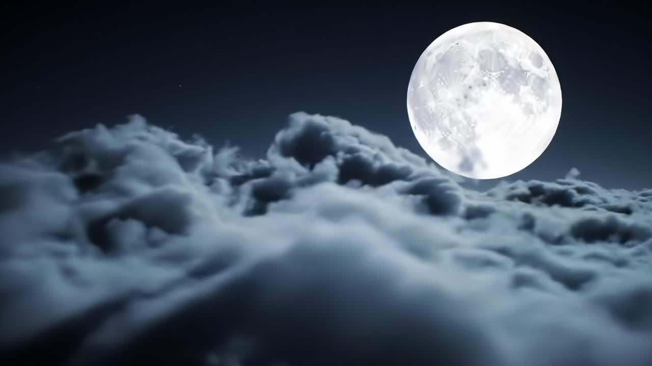 Full Moon Over a Cloud Sea
