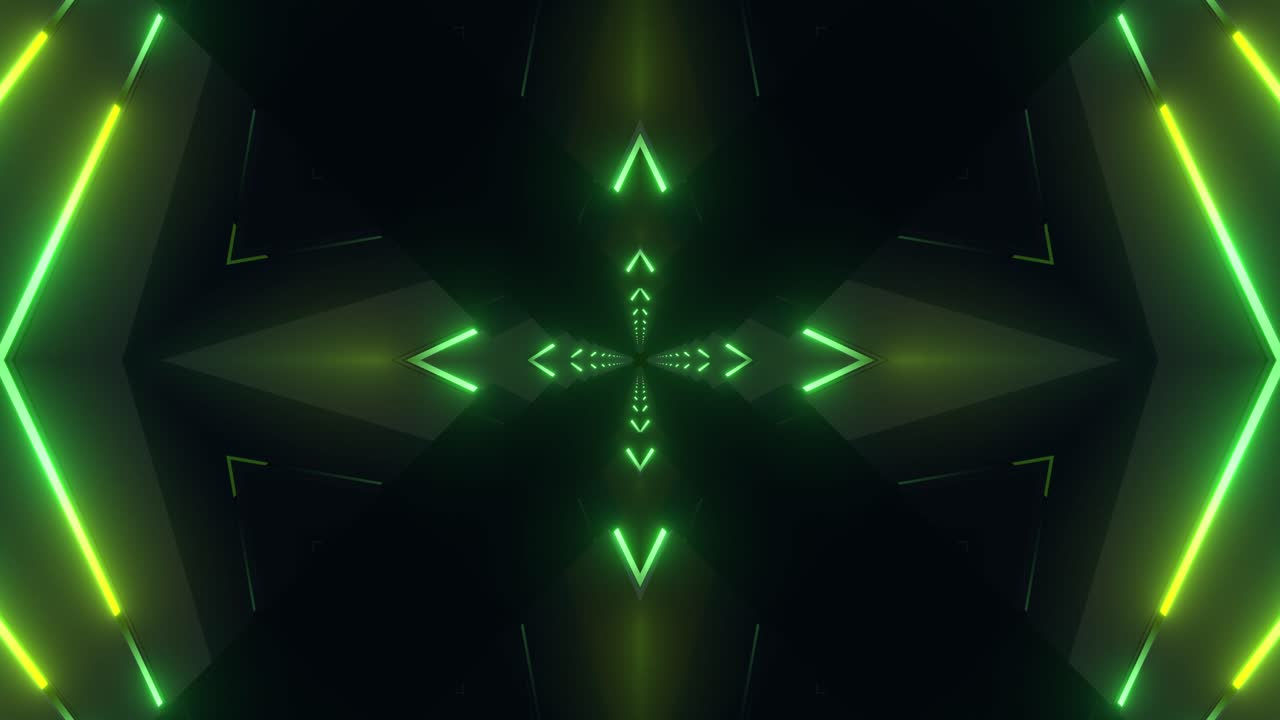 tunnel geometrico verde neon