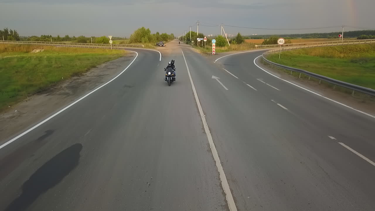 Motorcycle on a highway