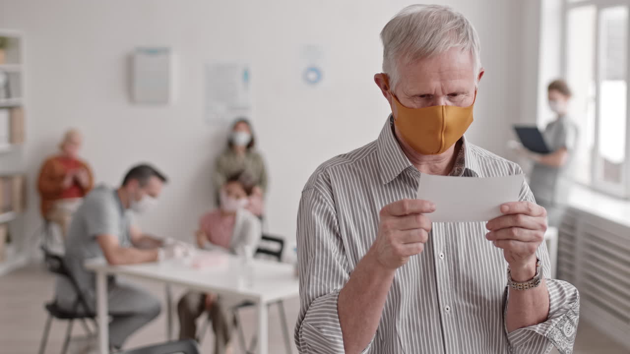 Senior Man in Mask Posing