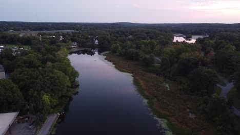 Aerial View of a River at Sunset