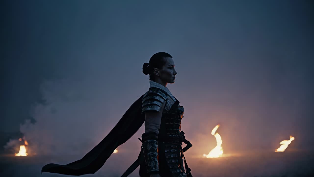 A Warrior Woman in a Dark Night