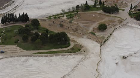 ciudad romana antigua destruida en turquía por las aguas termales de pammukale