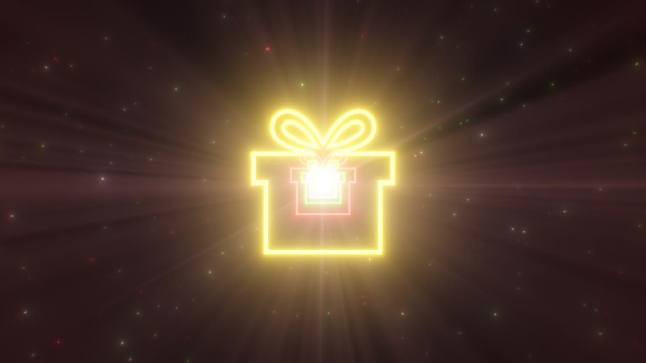 túnel de luz de neón de vacaciones de invierno - animación de fondo de movimiento de bucle vj sin costuras de 4k