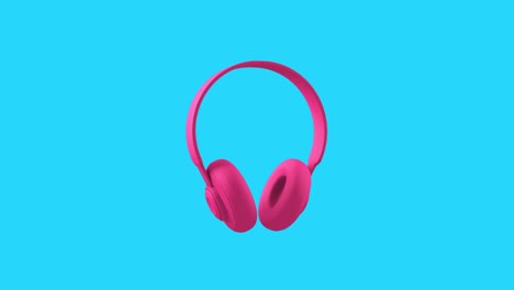 cerca de la rotación de los auriculares rosados
