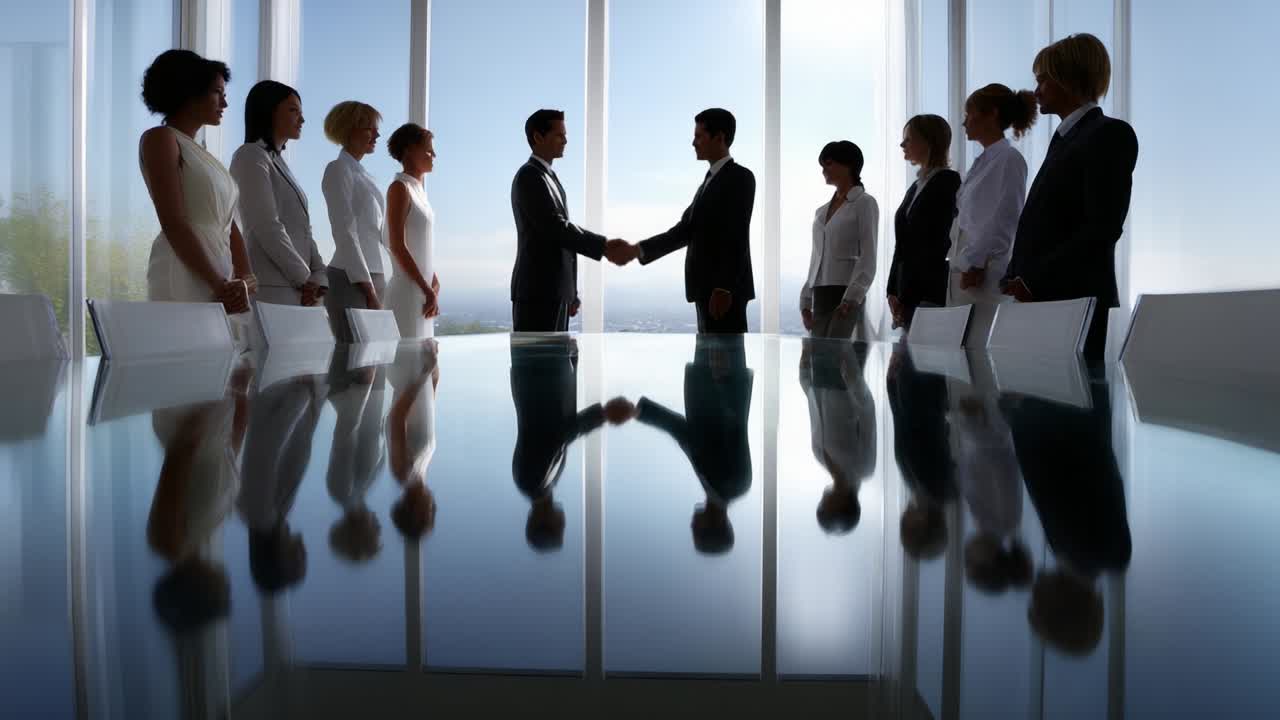reunión de negocios y apretón de manos
