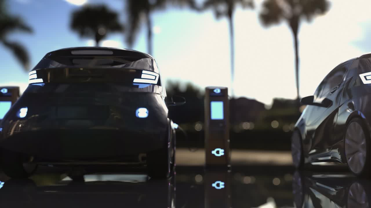 coches eléctricos cargando en una estación de carga