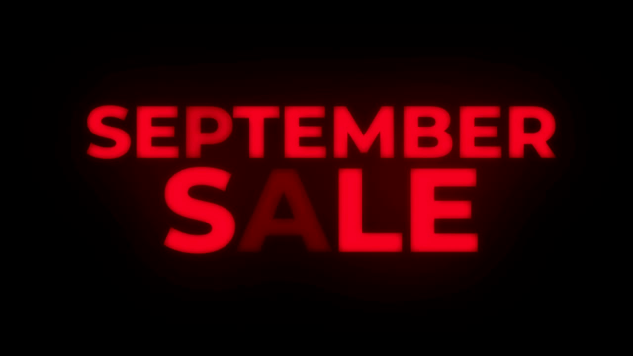 September Sale Text Flickering Display Promotional Loop.