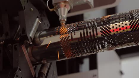 cnc laser cutting of metal, modern industrial technology.