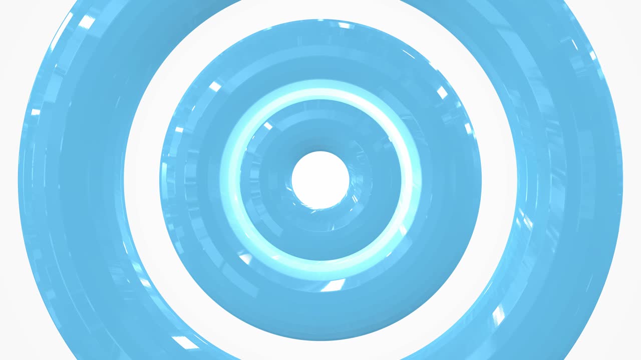 추상적인 파스텔 블루 액체 유리 원, 원활한 루프 영상