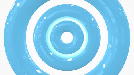 abstract pastel blue liquid glass circles. seamless loop footage.