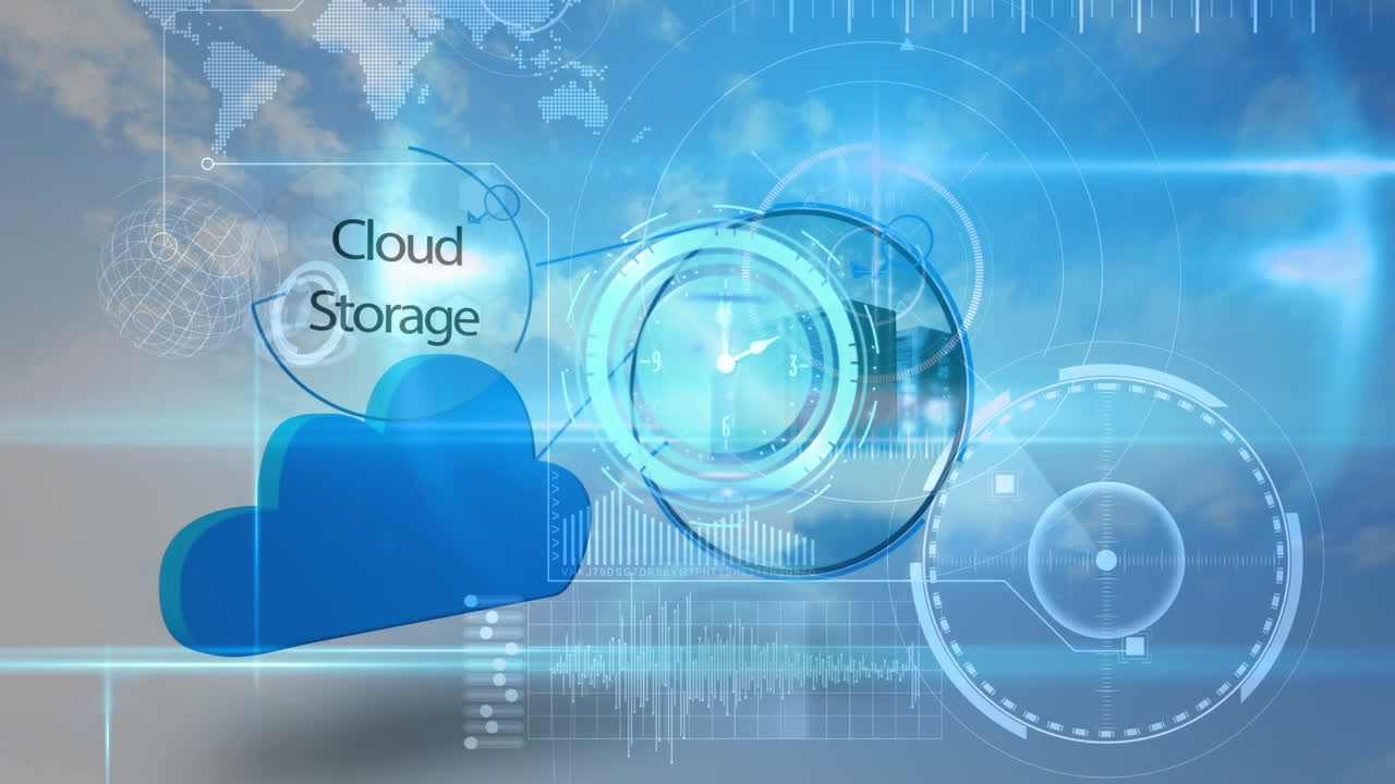 구름 위의 시계, 데이터 처리 및 세계 지도의 애니메이션