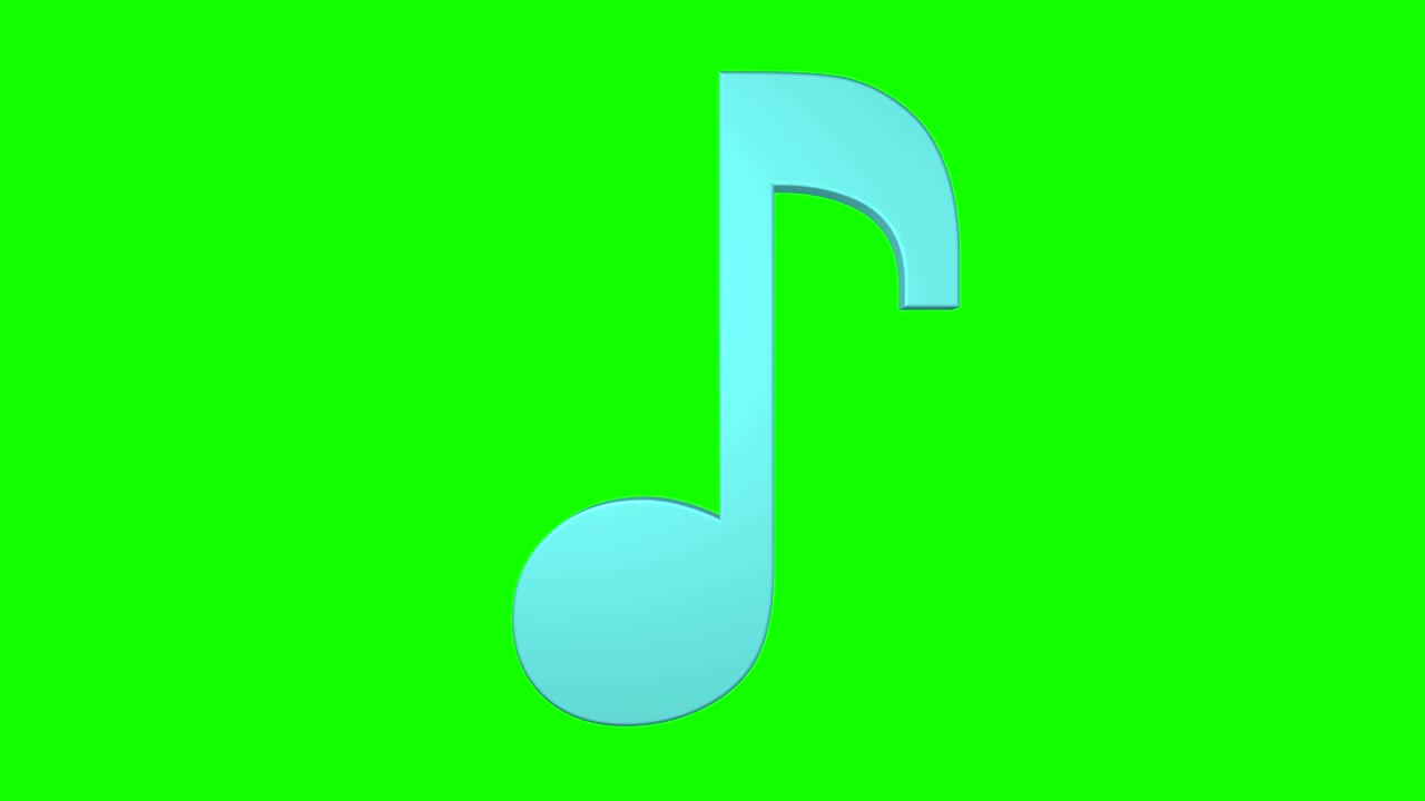 Musical note rotating loop 3d green screen | Premium Stock Video Footage