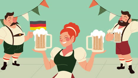 oktoberfest celebration with traditional german costumes