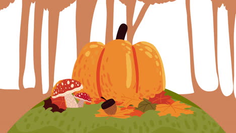 pumpkin autumn season fruit animation