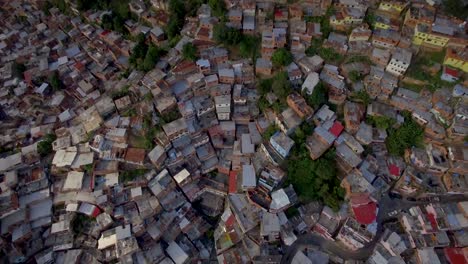 birds eye top view of petare slum, in caracas, venezuela