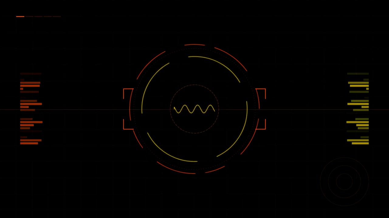 Futuristic Digital HUD Interface with Circular Data Visualization