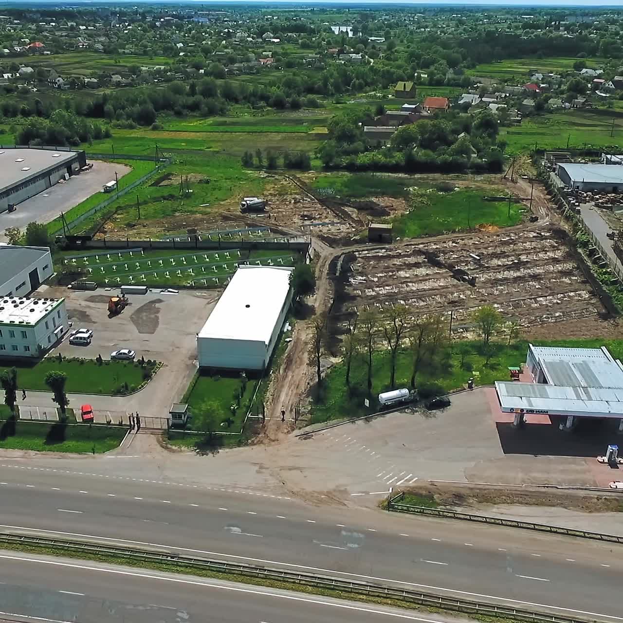 vista aérea del sitio de construcción