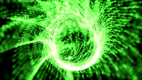 4k intro túnel verde de partículas de movimiento sin costuras de fondo