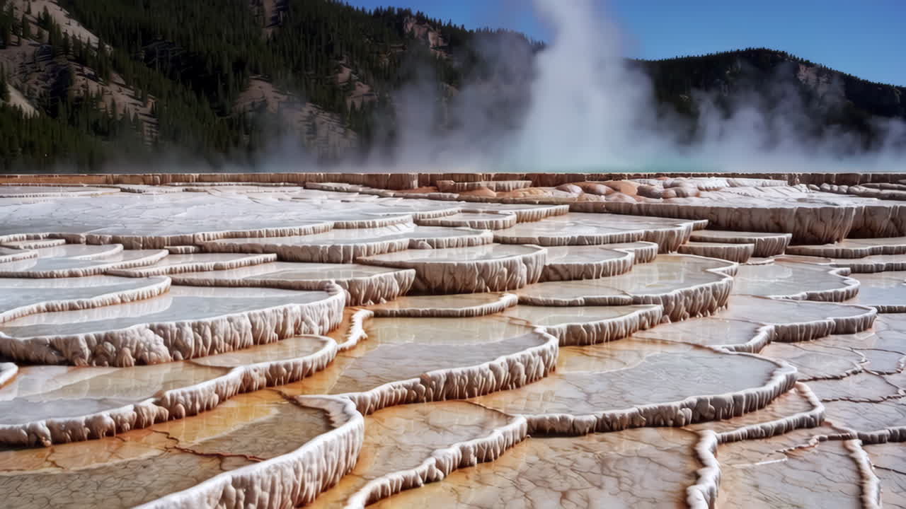 Mammoth Hot Springs Terraces in Yellowstone National Park