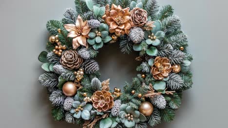 elegant gold and green christmas wreath