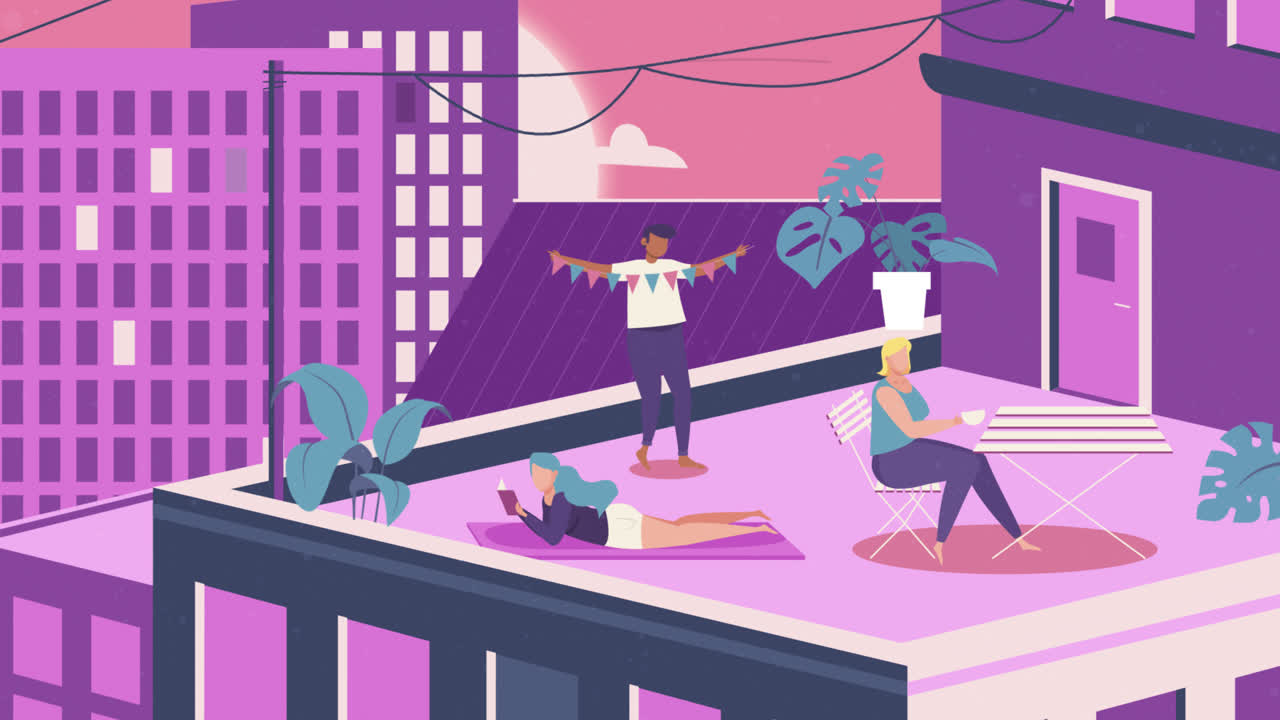 celebración en el techo