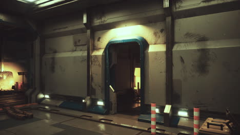 exploring a futuristic corridor in a sci fi themed environment during nighttime