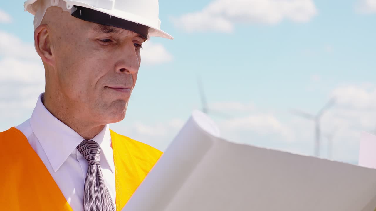 ingeniero leyendo plan contra parque eólico 4