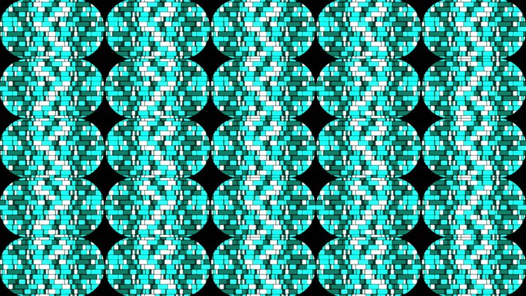 Animation of abstract background with circles and rectangles in shades of green