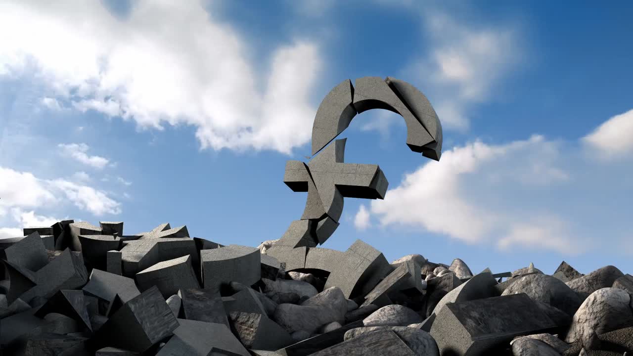 구름 위에 있는 파운드 기호의 애니메이션