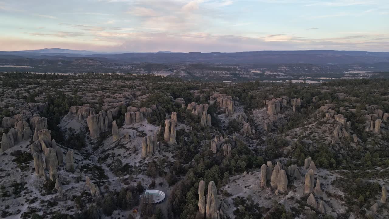 Majestic rock formations and dense forests at Valle de los Monjes, Chihuahua