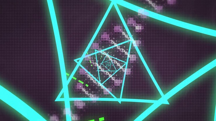 Animation of dna strand over shapes