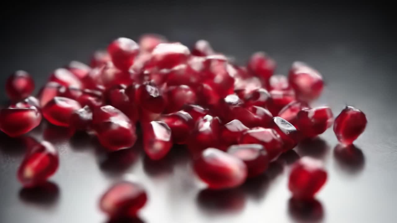 primer plano de las semillas de granada