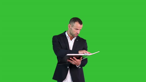 businessman reading documents