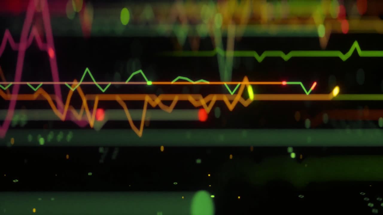 Dynamisk digital datavisualisering med bevægende linjer