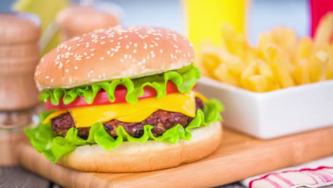 hamburguesa sabrosa y apetitosa hamburguesa con queso
