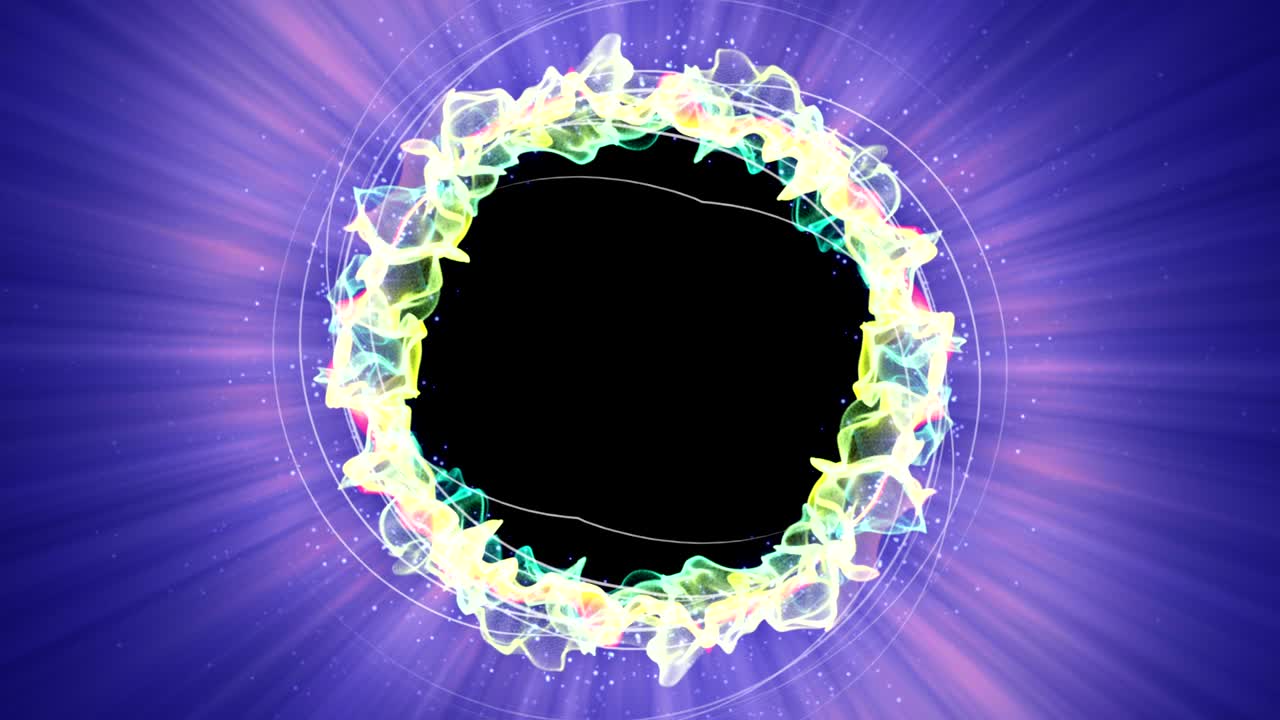las partículas mágicas anillo fondo abstracto, animación, renderización, bucle