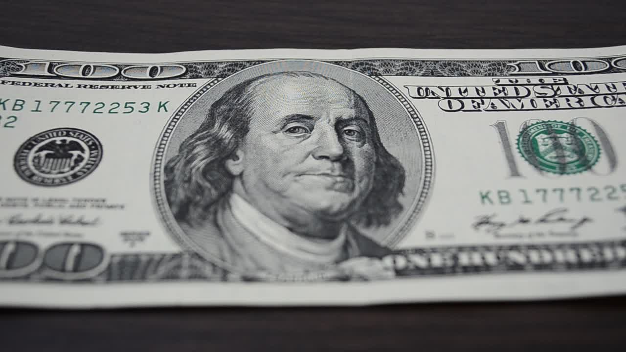 Banknote of the USA. Shooting of money