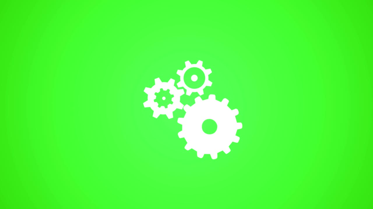 engranajes de trabajo de carga de pantalla estilo movimiento de fondo bucle sin costuras verde