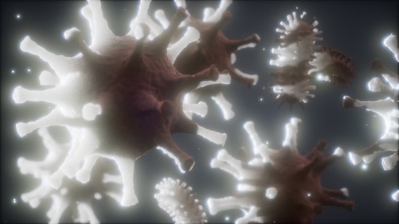 bacterias virus o gérmenes células de microorganismos bajo microscopio con profundidad