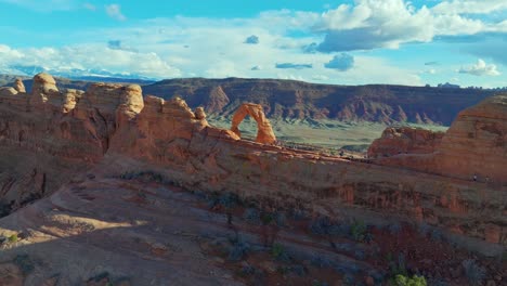 People-Over-Hiking-Trails-At-Arches-National-Park-In-Utah,-United-States