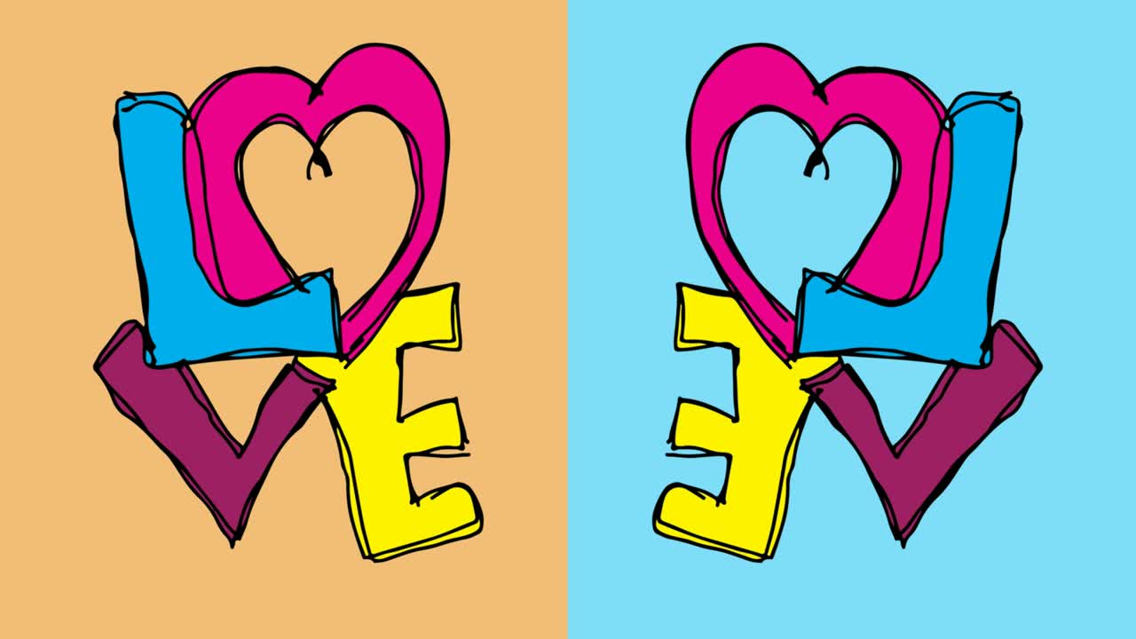 kids drawing pop art seamless background with theme of love