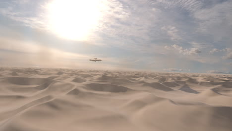 ufo over a desert landscape