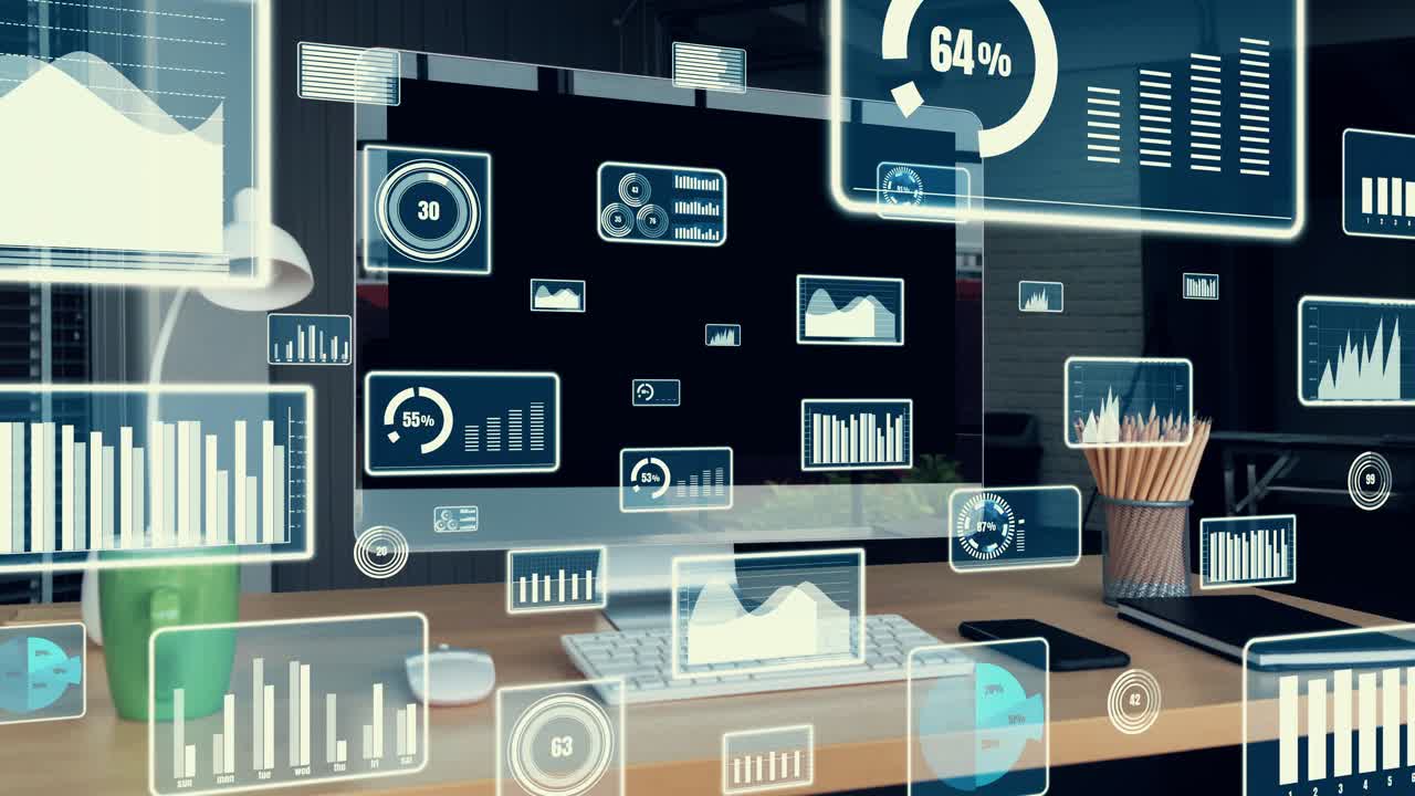 Business visual data analysis technology by creative computer software