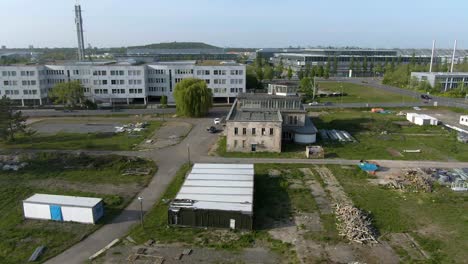 drone shot of an abandoned building