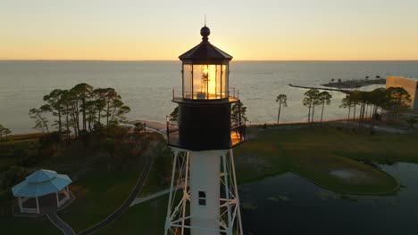 drone flyover of the cape san blas lighthouse in port st