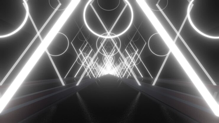 túnel de neón brillante