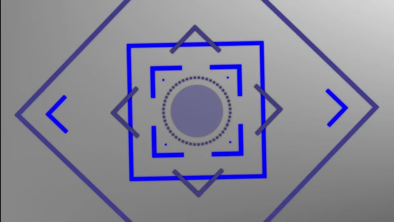 анимация начального текста на неоновых геометрических фигурах на сером фоне