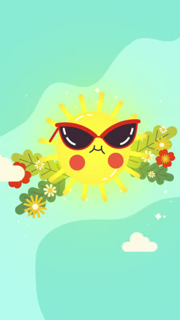 cute sun with sunglasses