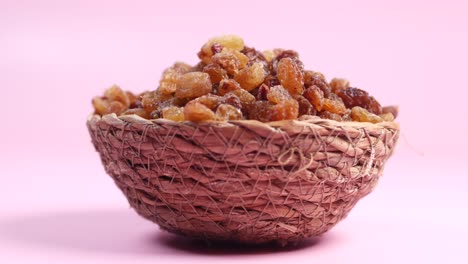 raisins in a woven bowl